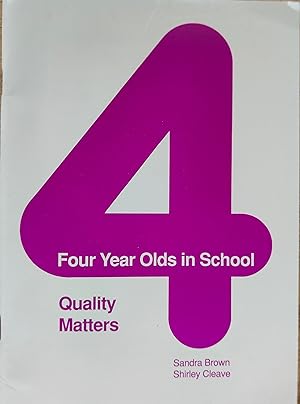 Immagine del venditore per Four Year Olds in School: Quality Matters venduto da Shore Books