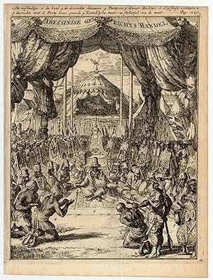 Rare Antique Print-ABYSSINIA COURT-JUDGE-ORDER ST. JOHN-ETHIOPIA-de Hooghe-1682