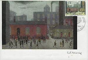 Bild des Verkufers fr Signed art Postcard By Lowry zum Verkauf von Adam Andrusier Autographs ABA PADA