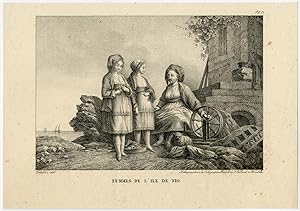 Antique Print-WOMEN-COSTUME-IOS-GREECE-Choiseul-Melling-Goubaud-1822