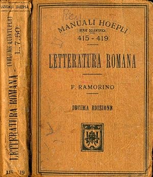Bild des Verkufers fr Letteratura Romana zum Verkauf von Biblioteca di Babele