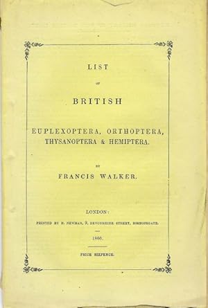 List of British Euplexoptera, Orthoptera, Thysanoptera & Hemiptera