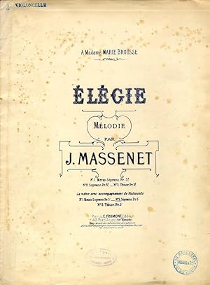 Immagine del venditore per Elegie MELODIE AVEC ACCOMPL. DE VIOLONCELLE venduto da Biblioteca di Babele