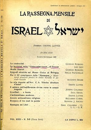 Immagine del venditore per La Rassegna Mensile Di Israel venduto da Biblioteca di Babele