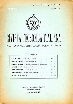 Rivista Teosofica Italiana RASSEGNA MENSILE DELLA SOCIETA' TEOSOFICA ITALIANA