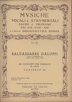 Bild des Verkufers fr Sei concerti per cembalo ed archi - Concerto III zum Verkauf von Biblioteca di Babele