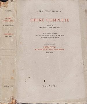 Imagen del vendedor de FRANCESCO FERRARA -OPERE COMPLETE ( VOL. II) PREFAZIONI ALLA BIBLIOTECA DELL'ECONOMISTA ( PARTE PRIMA ) a la venta por Biblioteca di Babele