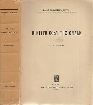 Bild des Verk�ufers f�r Diritto costituzionale zum Verkauf von Biblioteca di Babele