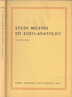 Bild des Verkufers fr Studi micenei ed egeo - anatolici Fascicolo IX zum Verkauf von Biblioteca di Babele