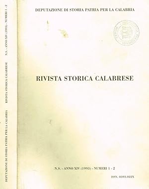 Bild des Verkufers fr RIVISTA STORICA CALABRESE anno XIV n.1 2 zum Verkauf von Biblioteca di Babele