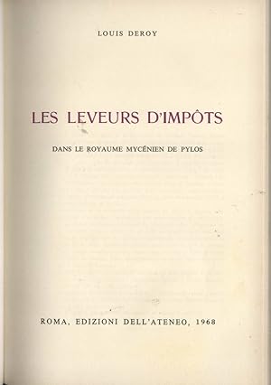 Image du vendeur pour Les Leveurs D'Impots Dans le royaume mycnien de pylos mis en vente par Biblioteca di Babele