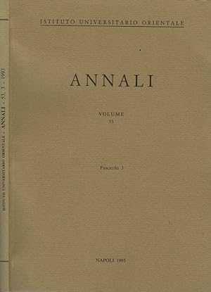 Bild des Verkufers fr A. I. O. N. : Annali Vol 53 fasc. 3 Rivista del Dipartimento di Studi Asiatici e del Dipartimento di Studi e Ricerche su Africa e Paesi Arabi zum Verkauf von Biblioteca di Babele