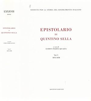 Bild des Verkufers fr Epistolario di Quintino Sella Vol. V zum Verkauf von Biblioteca di Babele