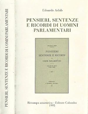 Bild des Verkufers fr Pensieri, sentenze ,e ricordi di uomini parlamentari zum Verkauf von Biblioteca di Babele