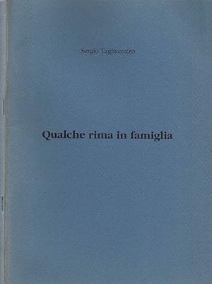 Bild des Verkufers fr Qualche Rima in Famiglia zum Verkauf von Biblioteca di Babele