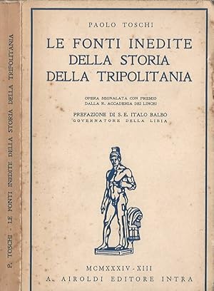 Bild des Verkufers fr Le fonti inedite della storia della Tripolitania zum Verkauf von Biblioteca di Babele