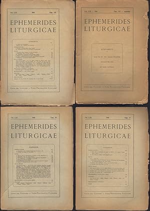 Ephemerides Liturgicae - Vol. LXII - 1948 Commentarium trimestre de re liturgica cura et studio p...