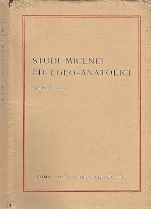 Bild des Verkufers fr Studi Micenei ed Egeo - Anatolici zum Verkauf von Biblioteca di Babele
