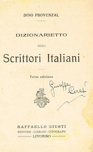 Seller image for DIZIONARIETTO DEGLI SCRITTORI ITALIANI for sale by Biblioteca di Babele