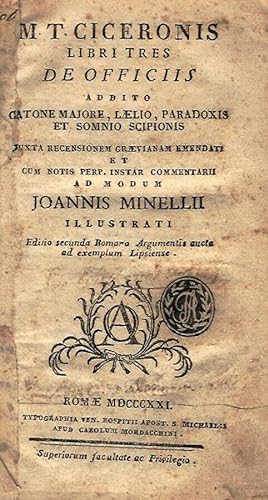 Bild des Verkufers fr Libri Tres De Officiis zum Verkauf von Biblioteca di Babele