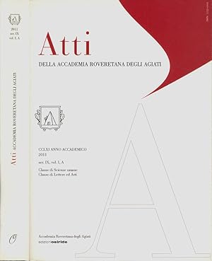 Bild des Verkufers fr Atti della Accademia Roveretana degli Agiati - Anno Accademico 2001 Classe di Scienze umane - Classe di Lettere ed Arti zum Verkauf von Biblioteca di Babele