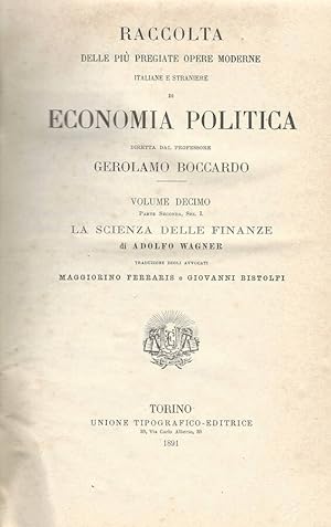 Seller image for Raccolta delle pi pregiate opere moderne italiane e straniere di economia politica for sale by Biblioteca di Babele