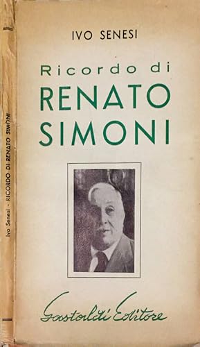 Imagen del vendedor de Ricordo di Renato Simoni a la venta por Biblioteca di Babele