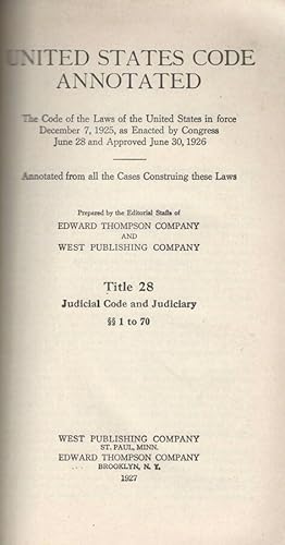 Image du vendeur pour United States Code Annotated Title 28 Judicial Code and Judiciary mis en vente par Biblioteca di Babele