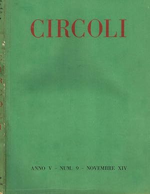 Imagen del vendedor de CIRCOLI anno V n.9 RIVISTA MENSILE DI LETTERATURA E CRITICA a la venta por Biblioteca di Babele