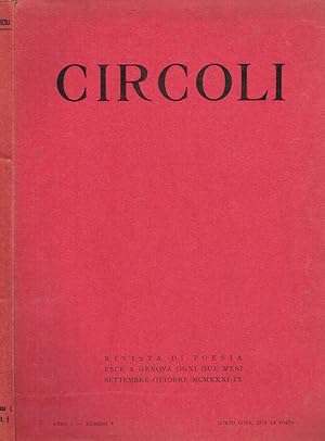 Imagen del vendedor de CIRCOLI anno I n.V RIVISTA DI POESIA a la venta por Biblioteca di Babele