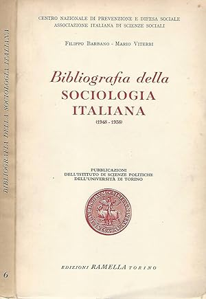 Bild des Verkufers fr Bibliografia della sociologia italiana 1948 - 1958 zum Verkauf von Biblioteca di Babele