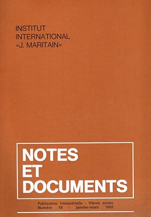 NOTES ET DOCUMENTS anno VI n.18 PUBLICATION TRIMESTRIELLE