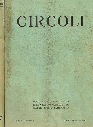 Imagen del vendedor de CIRCOLI anno I n. III RIVISTA DI POESIA a la venta por Biblioteca di Babele