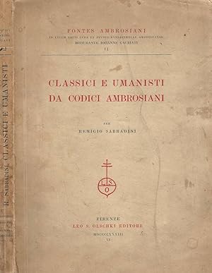 Bild des Verkufers fr Classici e Umanisti da Codici Ambrosiani zum Verkauf von Biblioteca di Babele