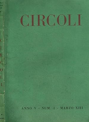 Image du vendeur pour CIRCOLI anno V n.1 RIVISTA DI POESIA mis en vente par Biblioteca di Babele