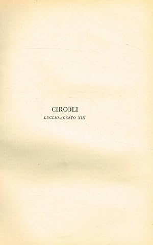 Imagen del vendedor de CIRCOLI anno V n.5-6 RIVISTA MENSILE DI LETTERATURA E CRITICA a la venta por Biblioteca di Babele