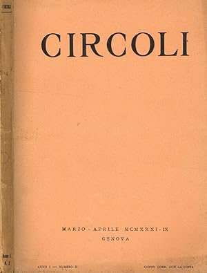 Image du vendeur pour CIRCOLI anno I n. 2 RIVISTA DI POESIA mis en vente par Biblioteca di Babele