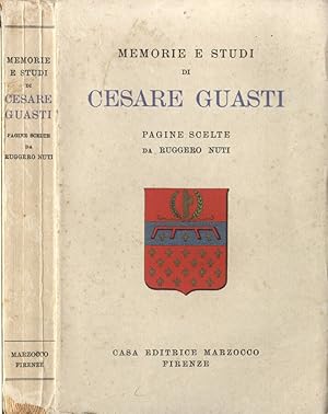 Bild des Verkufers fr Memorie e studi di Cesare Guasti zum Verkauf von Biblioteca di Babele