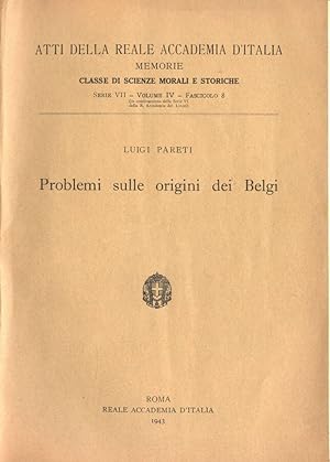 Bild des Verkufers fr Problemi sulle origini dei Belgi zum Verkauf von Biblioteca di Babele