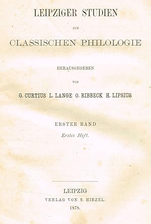 Bild des Verkufers fr LEIPZIGER STUDIEN ZUR CLASSISCHEN PHILOLOGIE band 1 n.1 zum Verkauf von Biblioteca di Babele