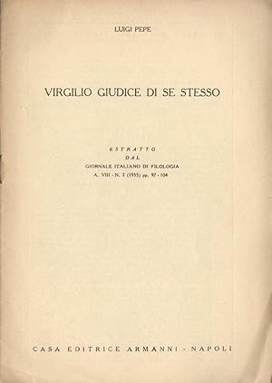 Bild des Verkufers fr Virgilio giudice di se stesso zum Verkauf von Biblioteca di Babele