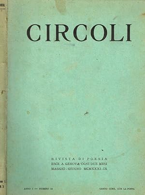Image du vendeur pour CIRCOLI anno I n. III RIVISTA DI POESIA mis en vente par Biblioteca di Babele