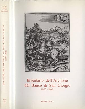 Immagine del venditore per Inventario dell' Archivio del Banco di San Giorgio ( 1407 - 1805 ) - Vol. II Affari generali - Tomo I venduto da Biblioteca di Babele