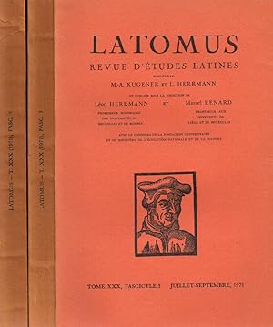 Bild des Verkufers fr LATOMUS. REVUE D'ETUDES LATINES tome XXX fasc.3 4 zum Verkauf von Biblioteca di Babele