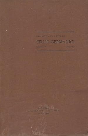 Bild des Verkufers fr Studi Germanici N. VI zum Verkauf von Biblioteca di Babele