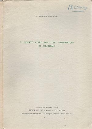 Bild des Verkufers fr Il quarto libro del Peri Poiematon diFilodemo zum Verkauf von Biblioteca di Babele