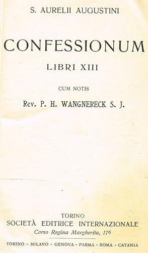 Immagine del venditore per CONFESSIONUM LIBRI XIII CUM NOTIS REV.P.H.WANGNERECK venduto da Biblioteca di Babele