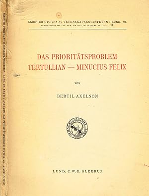 Image du vendeur pour DAS PRIORITATSPROBLEM TERTULLIAN-MINUCIUS FELIX mis en vente par Biblioteca di Babele