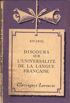 Seller image for Discours sur l' iniversalit de la langue francaise for sale by Biblioteca di Babele