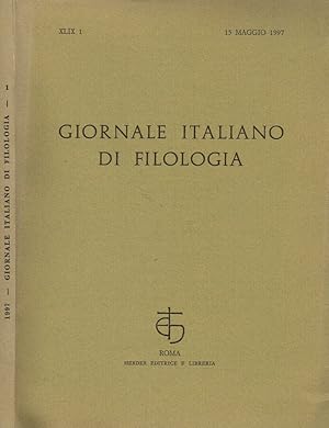 Bild des Verkufers fr GIORNALE ITALIANO DI FILOLOGIA anno XLIX n.1 zum Verkauf von Biblioteca di Babele